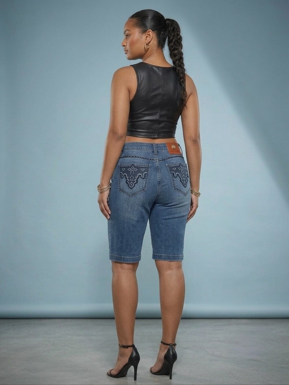 ANTIK DENIM BERMUDA Shorts Y2K NWT VINTAGE Plus Size 20W - Picture 3 of 8